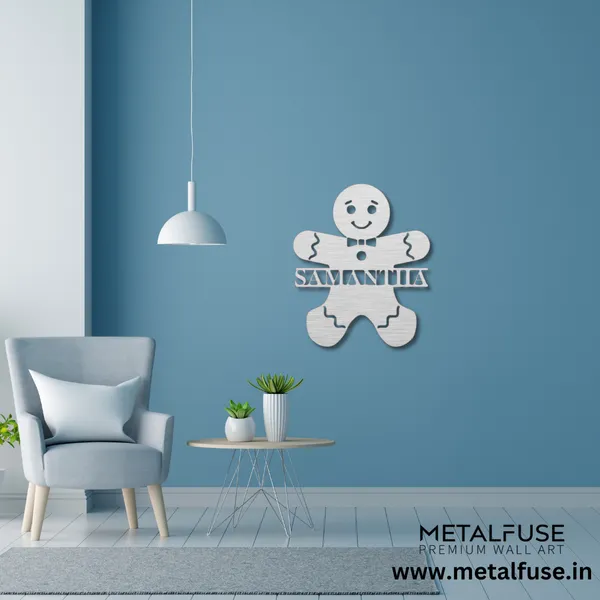 Metal_Wall_Art_for_Home_Decoration__|_Gingerbread_Man_Monogram__|_Silver