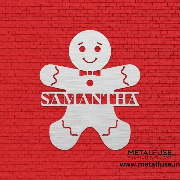 Metal_Wall_Art_for_Home_Decoration__|_Gingerbread_Man_Monogram__|_Silver