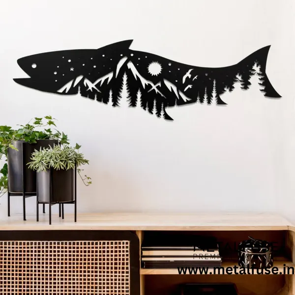Metal_Wall_Art_for_Home_Decoration__|_Salmon_Fish_Design__|_Black