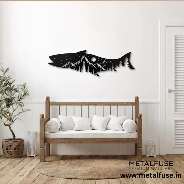 Metal_Wall_Art_for_Home_Decoration__|_Salmon_Fish_Design__|_Black