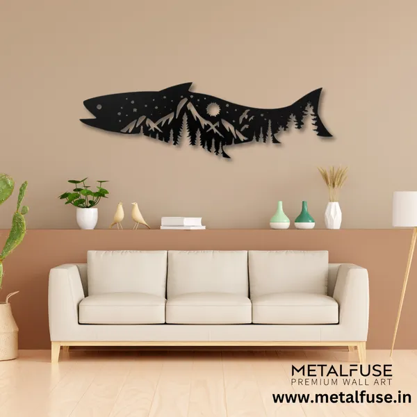 Metal_Wall_Art_for_Home_Decoration__|_Salmon_Fish_Design__|_Black