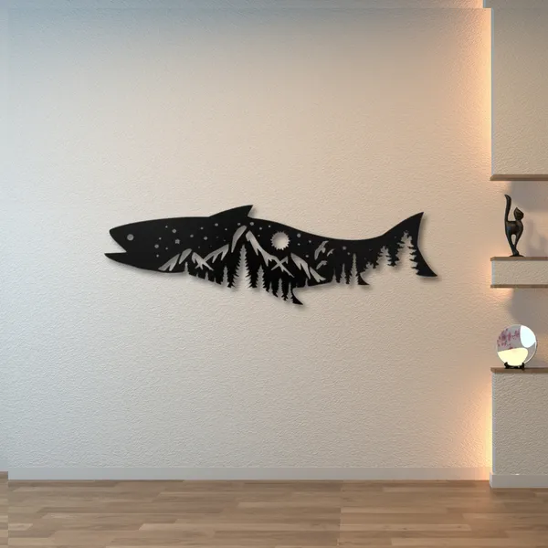 Metal_Wall_Art_for_Home_Decoration__|_Salmon_Fish_Design__|_Black