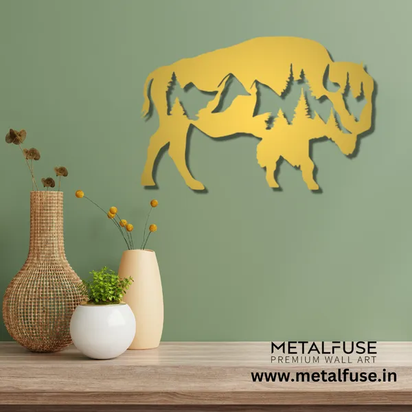 Metal_Wall_Art_for_Home_Decoration__|_Buffalo__|_Gold