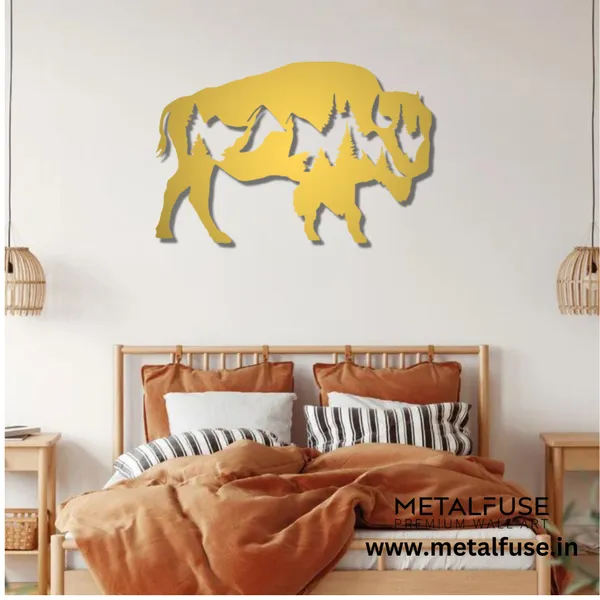 Metal_Wall_Art_for_Home_Decoration__|_Buffalo__|_Gold