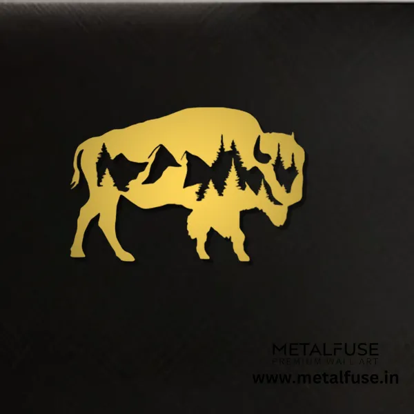 Metal_Wall_Art_for_Home_Decoration__|_Buffalo__|_Gold