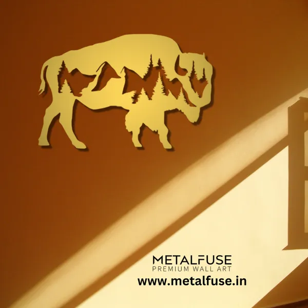 Metal_Wall_Art_for_Home_Decoration__|_Buffalo__|_Gold