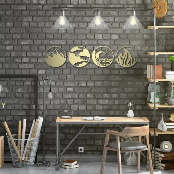 Metal_Wall_Art_for_Home_Decoration__|_Natures_Four_Elements__|_Gold