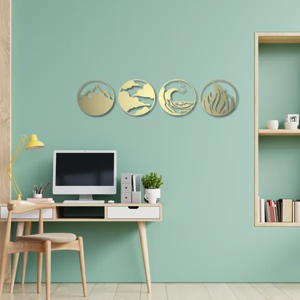 Metal_Wall_Art_for_Home_Decoration__|_Natures_Four_Elements__|_Gold