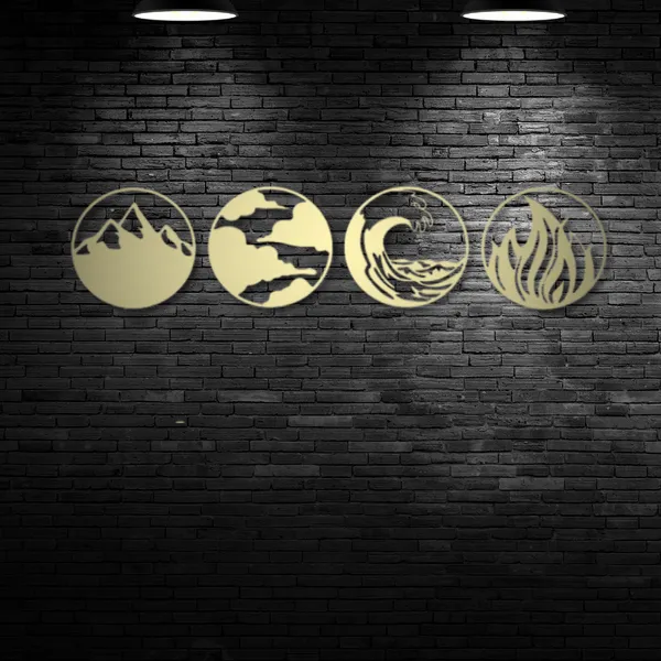 Metal_Wall_Art_for_Home_Decoration__|_Natures_Four_Elements__|_Gold