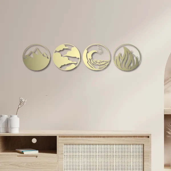 Metal_Wall_Art_for_Home_Decoration__|_Natures_Four_Elements__|_Gold