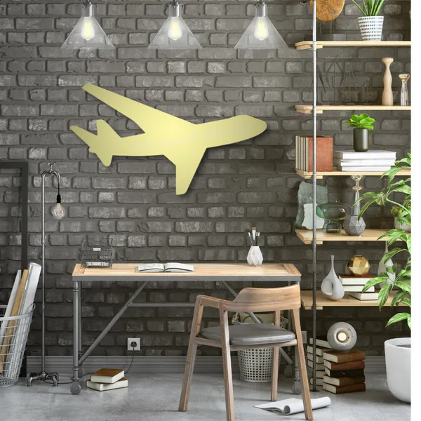 Metal_Wall_Art_for_Home_Decoration__|_Adventure_Awaits_Airplane__|_Gold