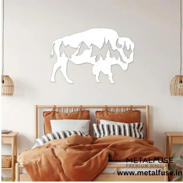 Metal_Wall_Art_for_Home_Decoration__|_Buffalo__|_White