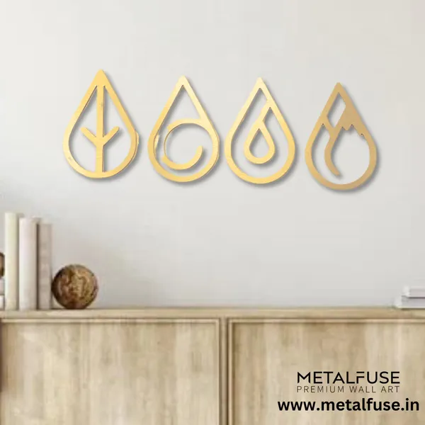 Metal_Wall_Art_for_Home_Decoration__|_Four_Elements_Drops_|_Gold