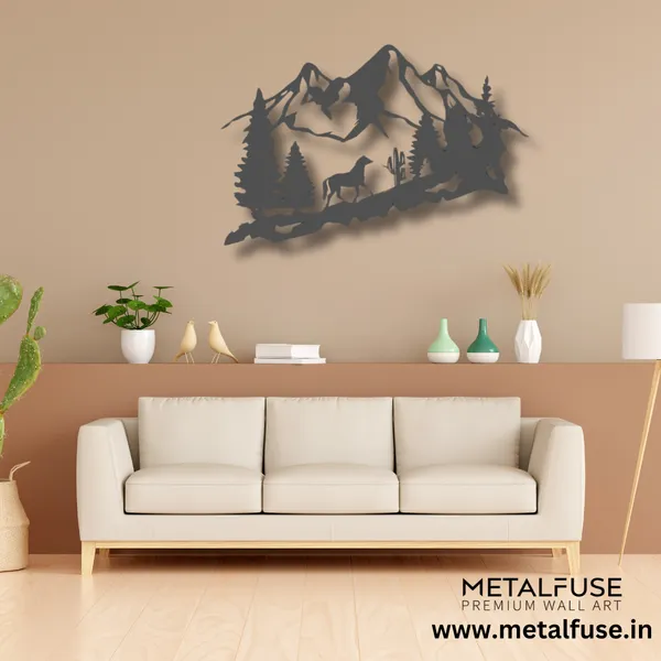 Metal_Wall_Art_for_Home_Decoration__|_Mountain_Horse__|_Black