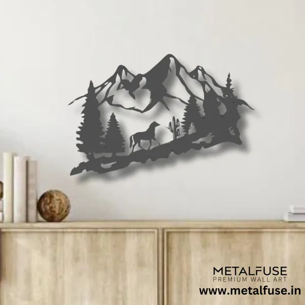 Metal_Wall_Art_for_Home_Decoration__|_Mountain_Horse__|_Black