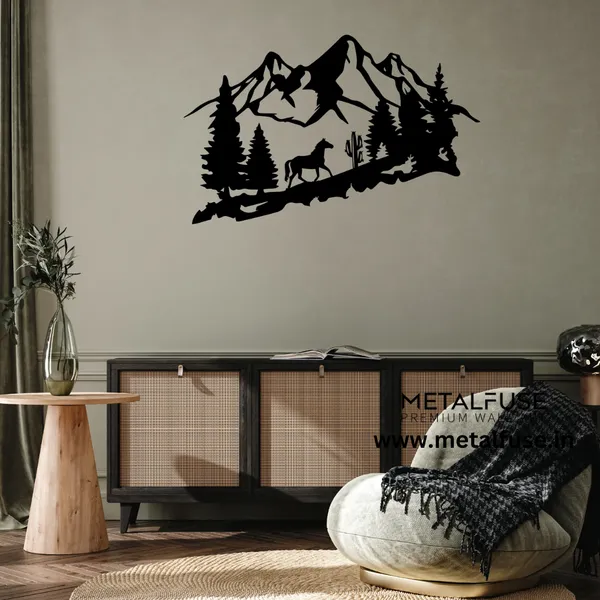Metal_Wall_Art_for_Home_Decoration__|_Mountain_Horse__|_Black