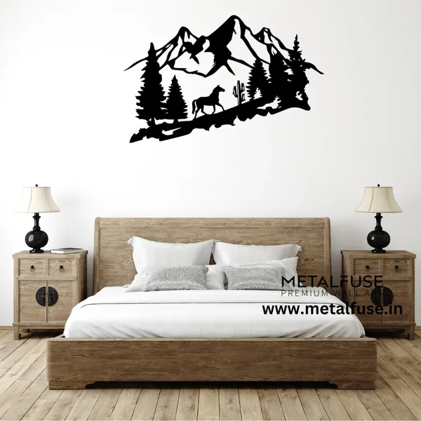 Metal_Wall_Art_for_Home_Decoration__|_Mountain_Horse__|_Black
