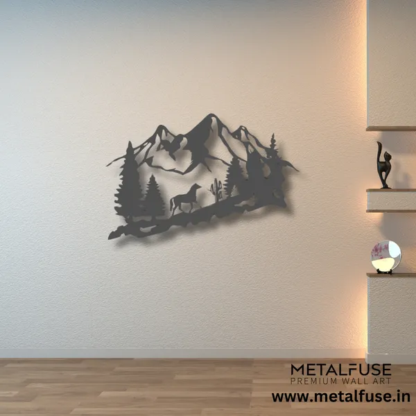 Metal_Wall_Art_for_Home_Decoration__|_Mountain_Horse__|_Black