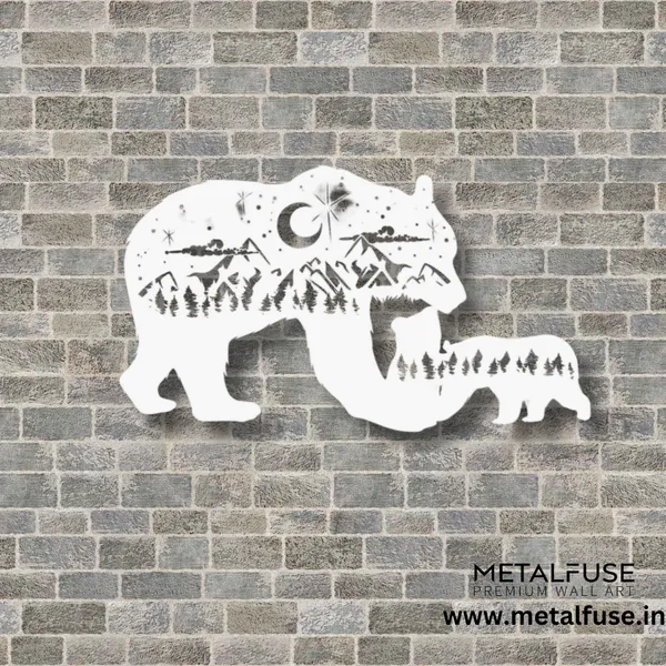 Metal_Wall_Art_for_Home_Decoration__|_Bear_Family__|_White