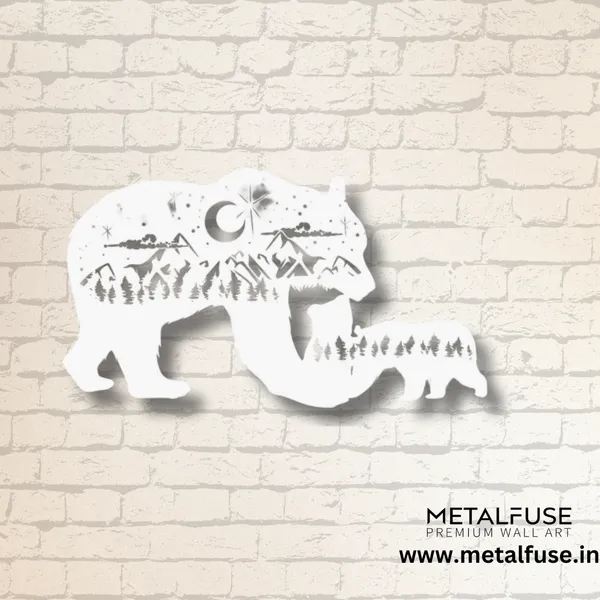 Metal_Wall_Art_for_Home_Decoration__|_Bear_Family__|_White