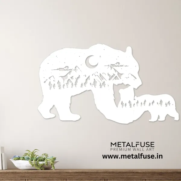Metal_Wall_Art_for_Home_Decoration__|_Bear_Family__|_White