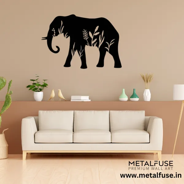 Metal_Wall_Art_for_Home_Decoration__|_Elephant__|_Black
