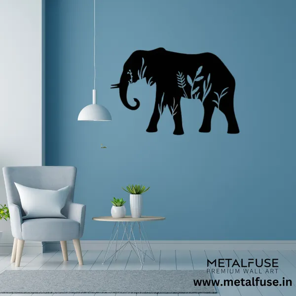 Metal_Wall_Art_for_Home_Decoration__|_Elephant__|_Black