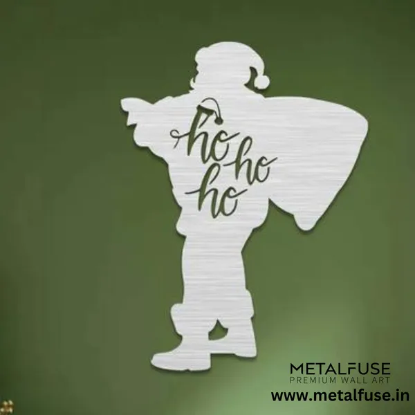 Metal_Wall_Art_for_Home_Decoration__|_Ho_Ho_Ho_Santa_Claus__|_Silver
