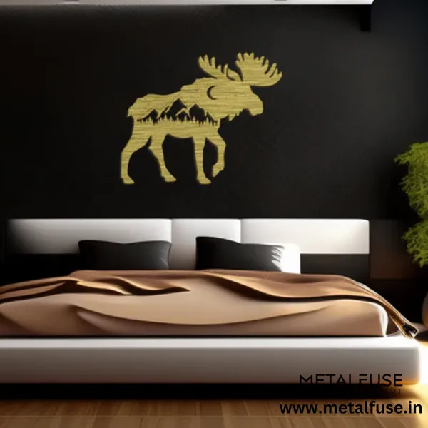 Metal_Wall_Art_for_Home_Decoration__|_Moose__|_Gold