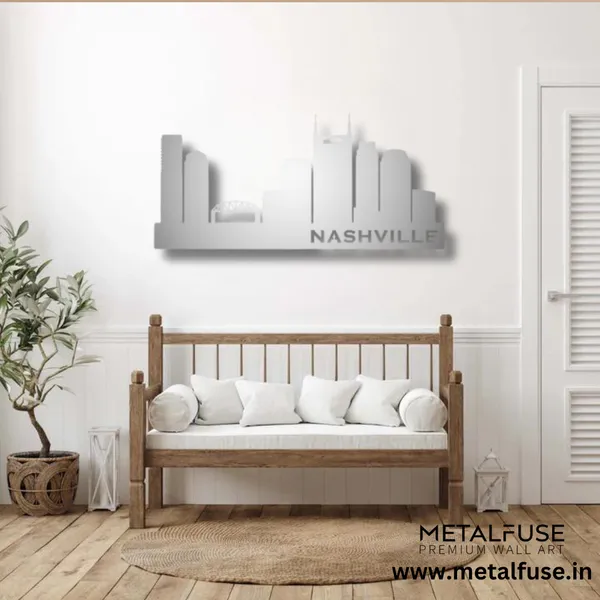 Metal_Wall_Art_for_Home_Decoration__|_Nashville_Skyline__|_Silver