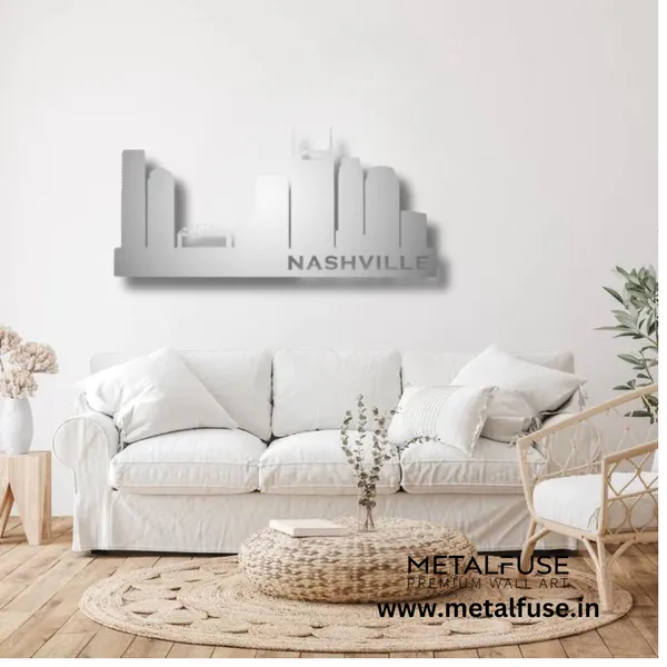 Metal_Wall_Art_for_Home_Decoration__|_Nashville_Skyline__|_Silver