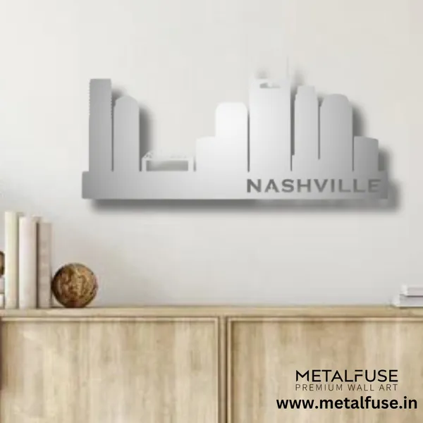 Metal_Wall_Art_for_Home_Decoration__|_Nashville_Skyline__|_Silver