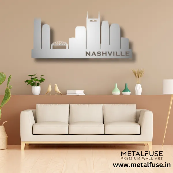 Metal_Wall_Art_for_Home_Decoration__|_Nashville_Skyline__|_Silver