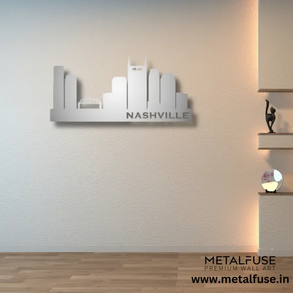 Metal_Wall_Art_for_Home_Decoration__|_Nashville_Skyline__|_Silver