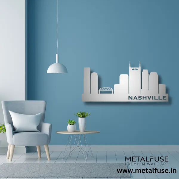 Metal_Wall_Art_for_Home_Decoration__|_Nashville_Skyline__|_Silver