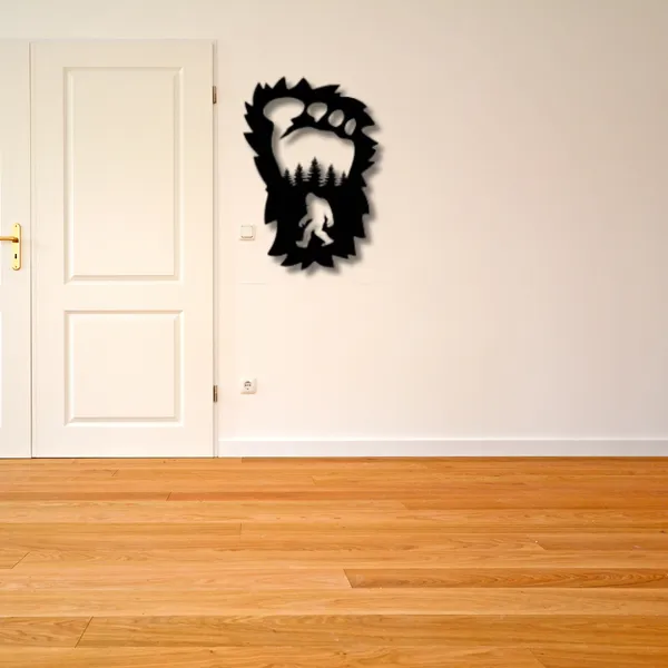 Metal_Wall_Art_for_Home_Decoration__|_Bigfoot_Foot_Print__|_Black