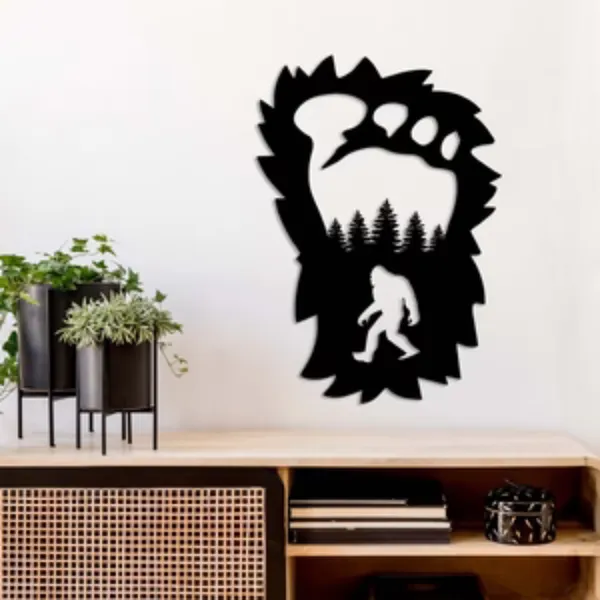 Metal_Wall_Art_for_Home_Decoration__|_Bigfoot_Foot_Print__|_Black