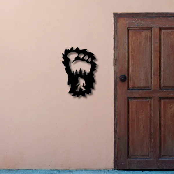 Metal_Wall_Art_for_Home_Decoration__|_Bigfoot_Foot_Print__|_Black