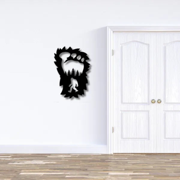 Metal_Wall_Art_for_Home_Decoration__|_Bigfoot_Foot_Print__|_Black
