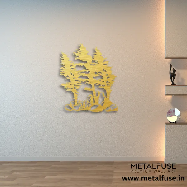 Metal_Wall_Art_for_Home_Decoration__|_Windy_Pines__|_Gold