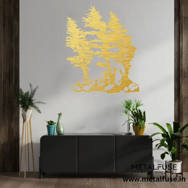 Metal_Wall_Art_for_Home_Decoration__|_Windy_Pines__|_Gold