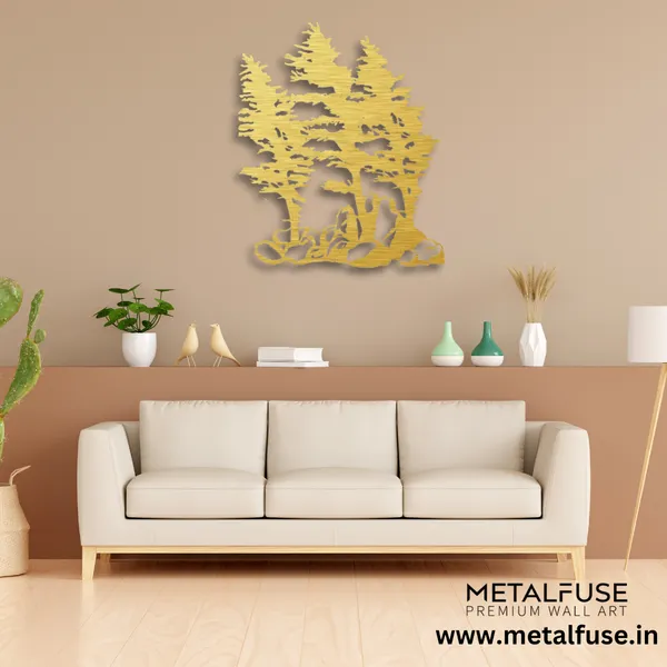 Metal_Wall_Art_for_Home_Decoration__|_Windy_Pines__|_Gold