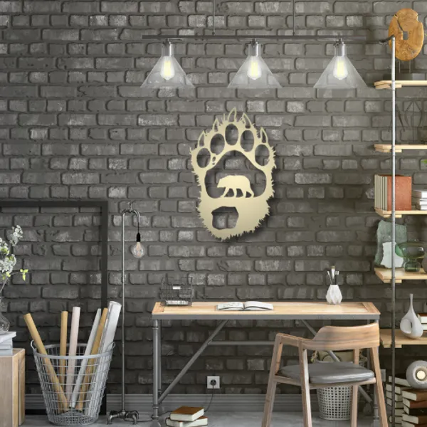 Metal_Wall_Art_for_Home_Decoration__|_Bear_Paw__|_Gold