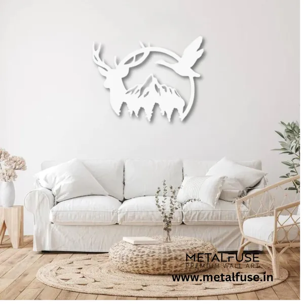 Metal_Wall_Art_for_Home_Decoration__|_Duck_&_Deer_Mountain__|_White