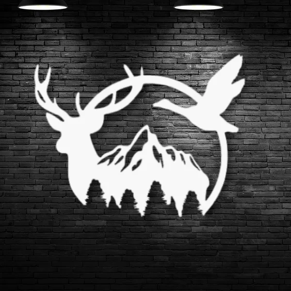 Metal_Wall_Art_for_Home_Decoration__|_Duck_&_Deer_Mountain__|_White