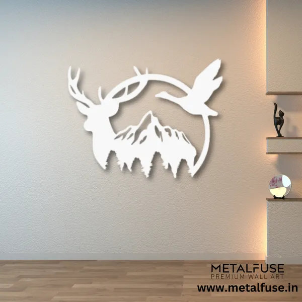 Metal_Wall_Art_for_Home_Decoration__|_Duck_&_Deer_Mountain__|_White