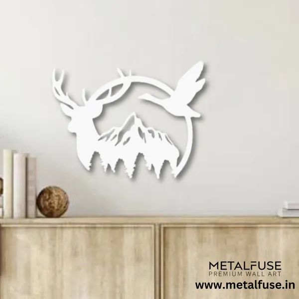 Metal_Wall_Art_for_Home_Decoration__|_Duck_&_Deer_Mountain__|_White