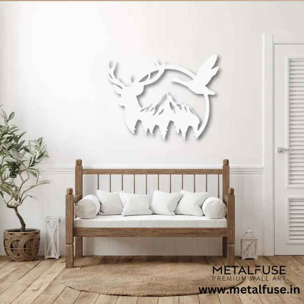 Metal_Wall_Art_for_Home_Decoration__|_Duck_&_Deer_Mountain__|_White