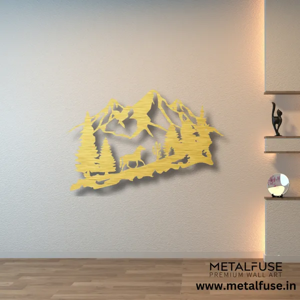 Metal_Wall_Art_for_Home_Decoration__|_Mountain_Horse__|_Gold