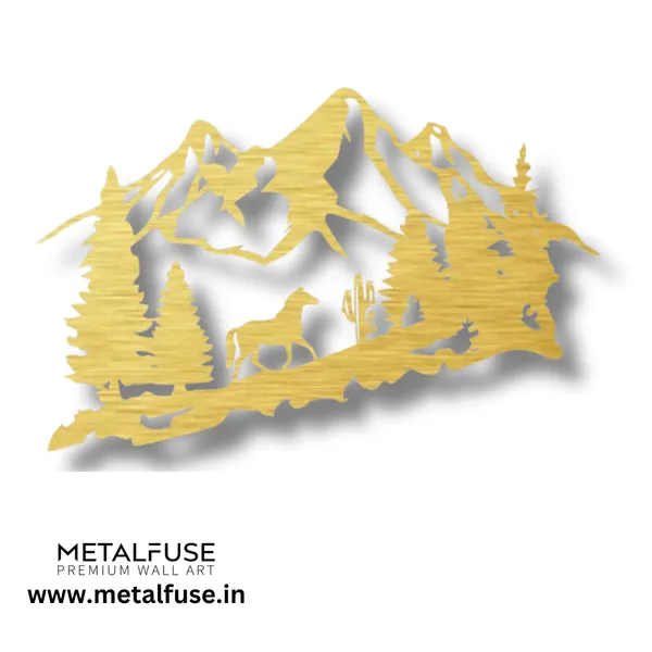 Metal_Wall_Art_for_Home_Decoration__|_Mountain_Horse__|_Gold